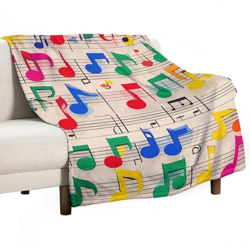 Couverture flanelle douce notes de musique légère pour le lit - 2
