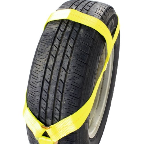 US Cargo Control (2 Pack) - Wheel Bonnet Tie Down Strap with Swivel Hooks and Ratchet