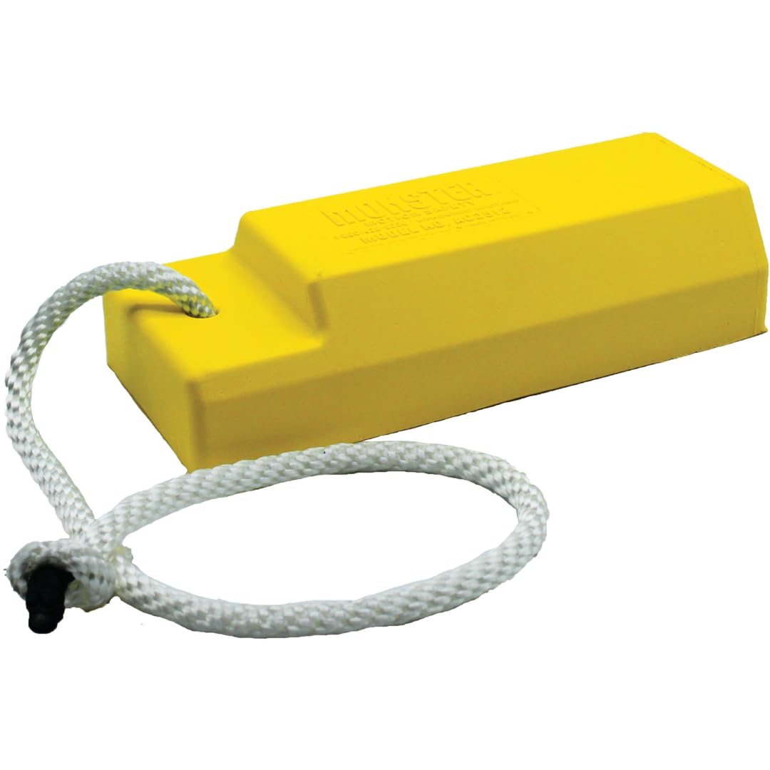 Checkers 12" Airplane Chocks, Aviation Wheel Chocks for Small to Mid-Sized Aircraft, One Tire Chock with Rope Lanyard, Durable Lightweight Urethane, Yellow, AC3512-S