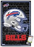 Trends International NFL Buffalo Bills - Neon Helmet 23 Wall Poster, 22.37' x 34.00', Poster & Mount Bundle