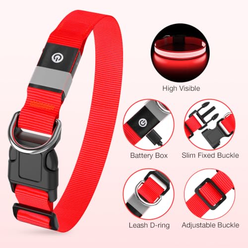 Jewyow LED Dog Collar, Light up Dog Collar Adjustable Safety Glowing Collar by Jewyow - Used condition - Image 5