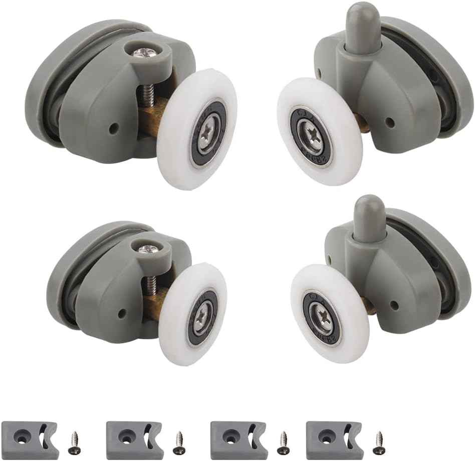 Cokritsm 4PCS Shower Door Rollers, 25mm Sliding Shower Doors Wheels, 2