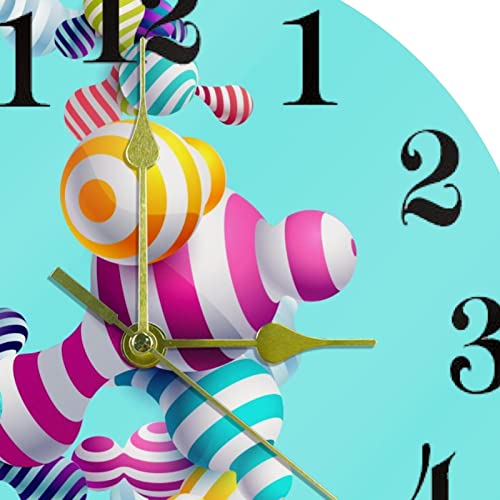 Horloge murale bleue silencieuse 25,4 cm lisible sans bruit