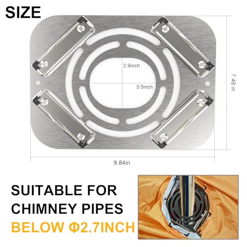 AYAMAYA Clip-On Stove Jack with 2.8" Chimney Hole for Canvas Bell Yurt Tent - Image 4