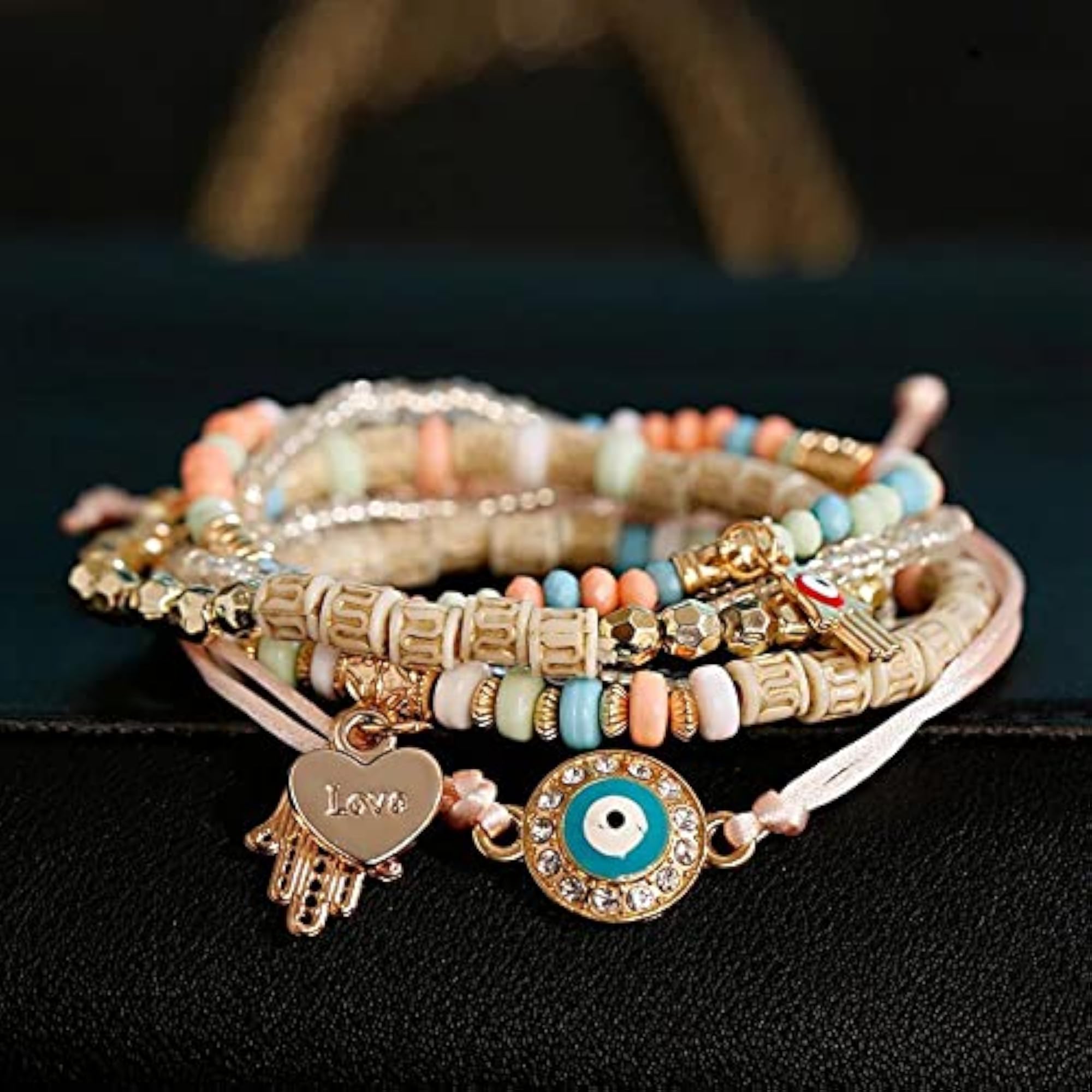 Stylish Evil Eye Multi Bangle Bracelet for Women