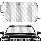 Windshield Sun Shade Car Sun Shade, Folding Car Shades for Front Windows, Blocks UV Rays Sun Visor Protector for Truck SUV Van, Keeps Vehicle Cool - Silver (55' x 29.5')