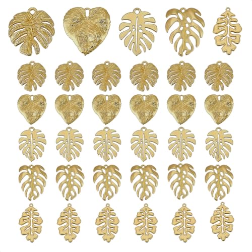Breloques feuille de Monstera PH PandaHall pour fabrication de bijoux et pendentifs