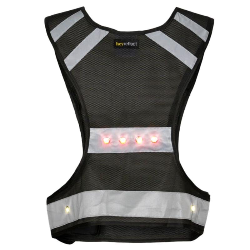 Gilet de sécurité Haut de Gamme pour Adulte avec LED avec Batterie Rechargeable I Jogger I Reiter I Taille S I M I L I XL I XXL I Noir ou Jaune, Adulte (Unisexe), Noir, L