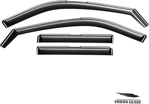 Miniatura 7 de Voron Glass Protectores de lluvia extra duraderos en canal para Nissan Kicks 2018-2024, deflectores de ventana, viseras de ventana de ventilación, 4
