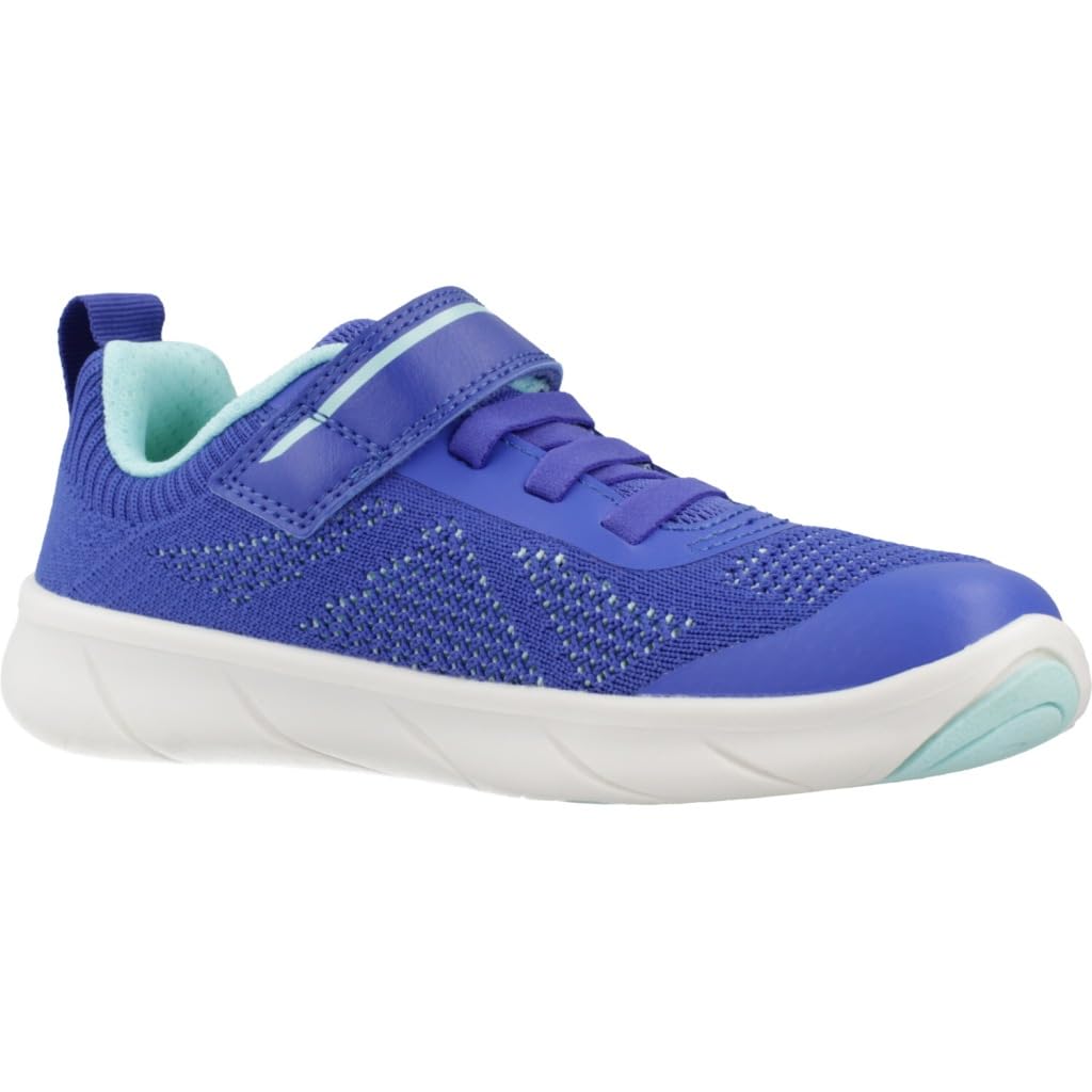 Geox Foot-Run J65PDB 06K9J Jungen Sneakers | Barfußschuhe, Royal/Watersea, Blau, Klettverschluss, Atmungsaktiv, Kinder, Schuhe