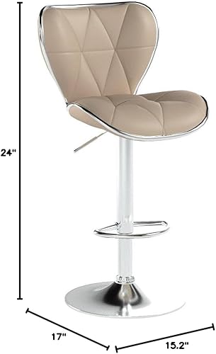 Miniatura 27 de Leopard- Bancos de barra giratorios, ajustables, con respaldo de piel sintética acolchada A-shell Espalda/Gris,Marrón,Caqui,Gris claro,Celeste,beige