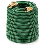 Garden Hose 75 ft NON-EXPANDABLE Water Hose, Flexible & Lightweight Kink Resistant Hybrid Hose, Leak-Proof Heavy Duty, Super Durable Fabric with 3/4" Solid Brass Connectors