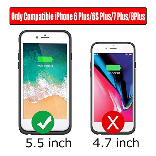 Battery Case For Iphone 8 Plus/7 Plus/6S Plus/6 Plus, 10000Mah Ultra-Slim Portable Charger Case Rechargeable Battery Charging Case Compatible With Iphone 6 Plus/6S Plus/7 Plus/8 Plus (5.5 Inch)-Black #TOP1