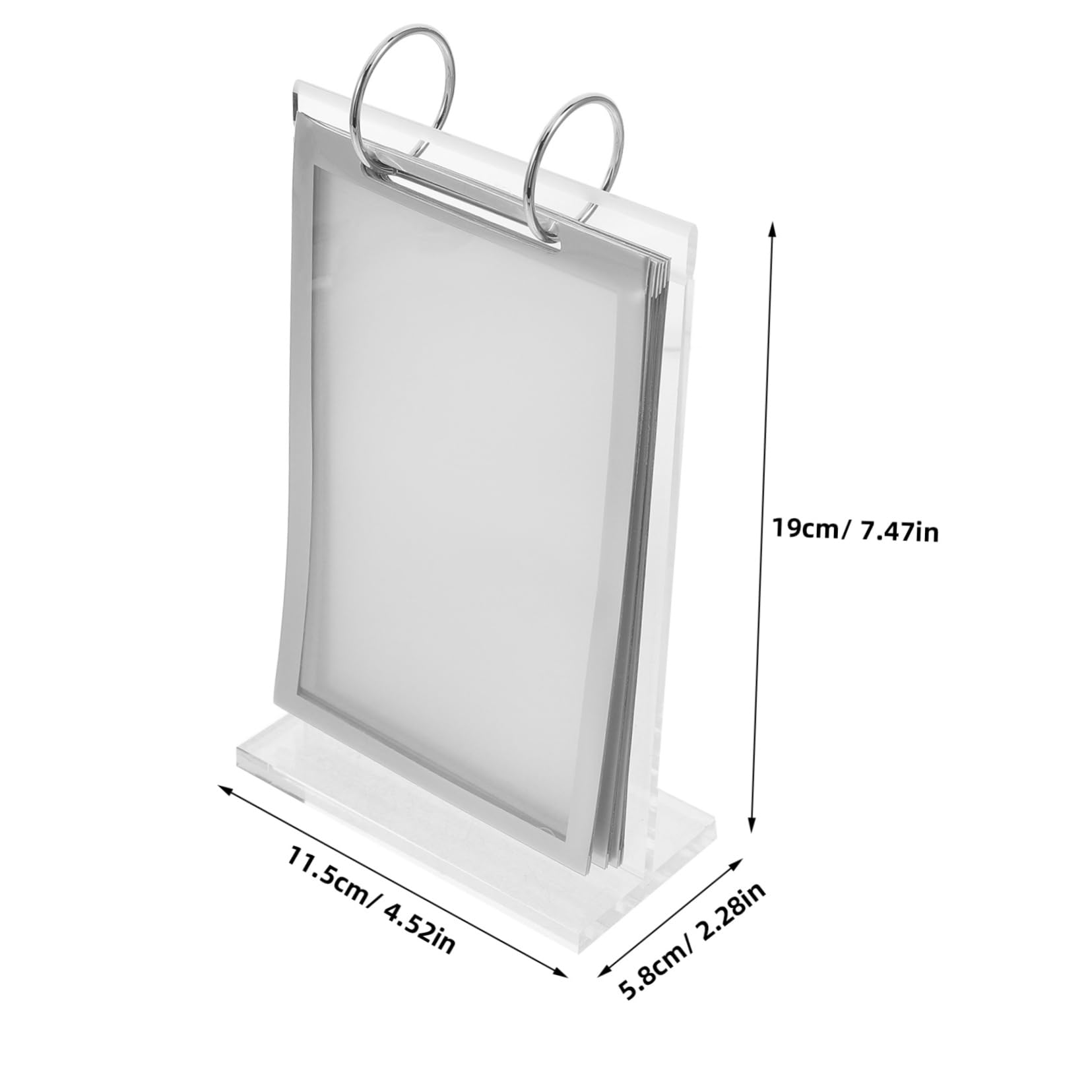 SHINEOFI 5piezas Soporte De Exhibición De Menú Transparente Soporte De Carteles De Escritorio Para Restaurantes y Cafés Vertical Con Base Estable