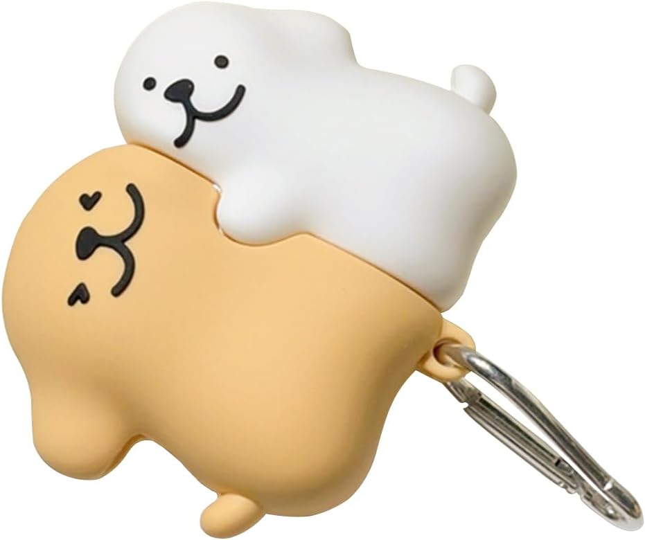Cute Cartoon Cuddle Dog Case for Airpods Pro2, Soft Silicone Bluetooth Headphone Case Cover with Carabiner for Girls Women, Portable Silicone Protective Cover Shockproof Compatible with Airpods Pro2