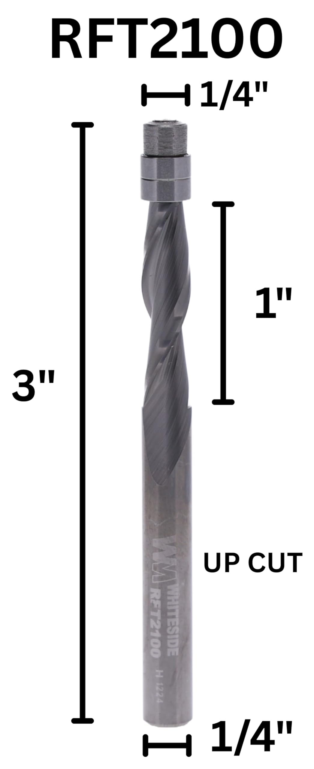 Whiteside Router Bits RFT2100 1/4 cala średnica spiralne cięcie spłukujące