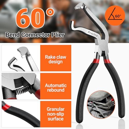 Preciva 3 PCS Electrical Disconnect Pliers, Automotive Electrical Connector Pliers, Electric Plug Plier Connector Separator for Cars, Automotive Wire Locking Push Tab - 3