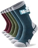 TANSTC Merino Wool Hiking Socks for Men & Women – Breathable Cushioned Crew for Walking, Work & Outdoor, Temperature Regulating, 3 Pairs, OEKO-TEX Certified