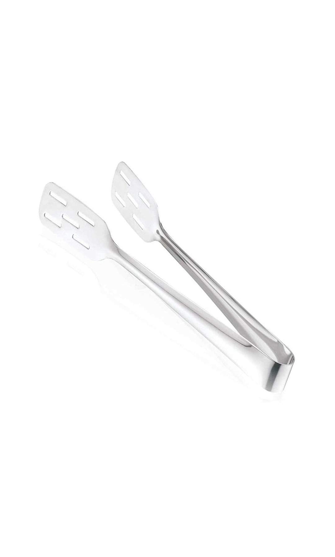 POOJA ECOMMERCE Stainless Steel Oval Salad Tong Silver (19 cm Pasta Tong)