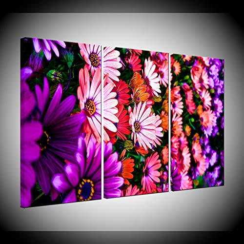 Toile peinture de nombreuses fleurs pour un salon lumineux et accueillant