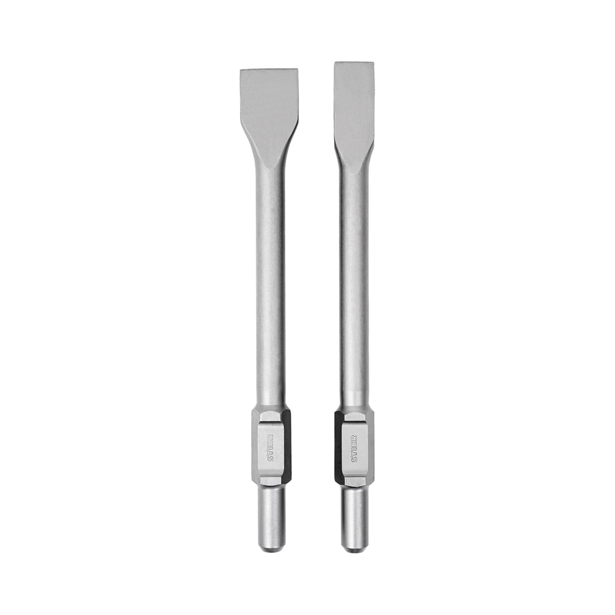 Jeu de burins plats SDS-HEX STIER 35/50 x 410 mm pour marteaux de démolition