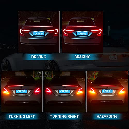 Carfib Car Spoiler Spoilers Brake Turn Signal Lights Universal Carbon Fiber Automotive Exterior Accessories Rear Wing Trunk Light Bar #TOP1
