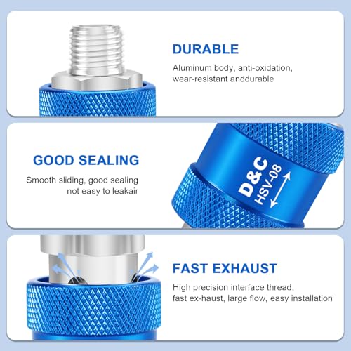 Image of Uharbour Slide Valve 1 /4 inch NPT thread, Pneumatic Flow Control Sliding Valve, 1 /4 inch NPT Male&Female Thread, Aluminum Slide Valve for Air Compressor, 4 Tire inflation System(Set of 2)