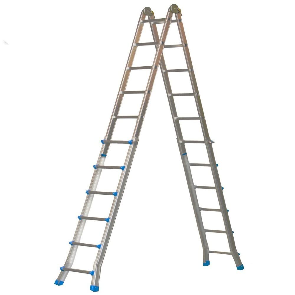 Cecaylie Aluminiumladder, 513 cm, 4x5 treden, telescopische ladder, 4-in-1 inklapbare ladder, 150 kg draagvermogen, steunladder, schuifladder, tweezijdige staande en trapladder Cecaylie Aluminiumladder, 513 cm, 4x5 treden, telescopische ladder, 4-in-1 inklapbare ladder, 150 kg draagvermogen, steunladder, schuifladder, tweezijdige staande en trapladder