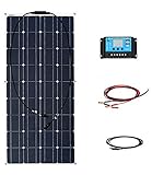 El paquete incluye: 1 panel solar de 100 W, 1 controlador de 12 V, 24 V, 10 A, 1 juego de caballos de 3 m con conector MC4 (2,5 mm²), 1 juego de caballos de 3 m con clips de letras (2,5 mm²).