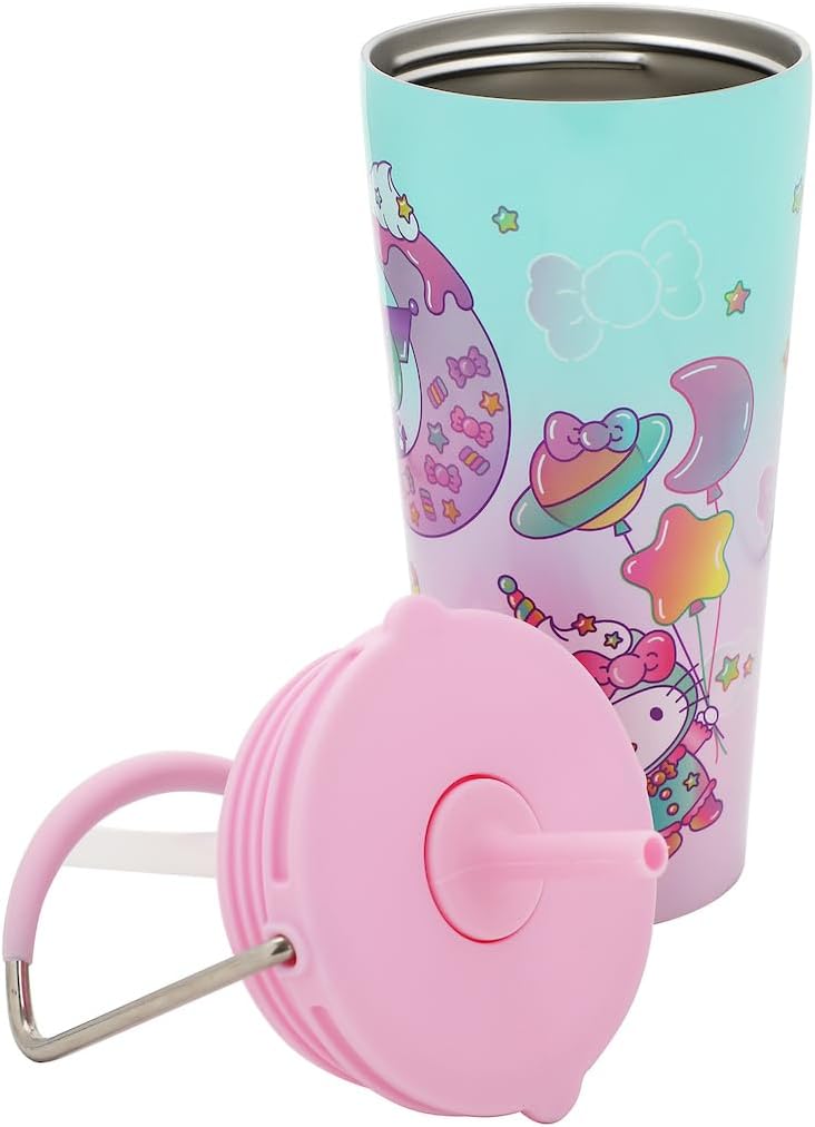 Bioworld Hello Kitty & Friends Sweets Outfits 20 Oz Blue & Purple Stainless Steel Tumbler