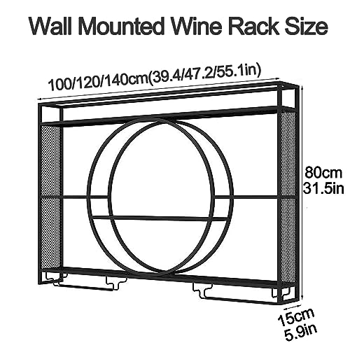 Casier à vin mural moderne avec support de verre suspendu - 7