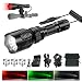 VASTFIRE Predator Light with Interchangeable (Red, Green, White) LED Hunting Flashlight with Scope Mount for Hog Coyote Coon Bobcat Raccoon Varmint Rabbit Night Hunting