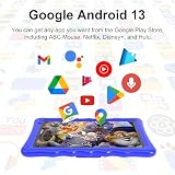 Tibuta 10-calowy tablet dzieci, Android 13 tablet dla dzieci, Google Tablet z 2GB+2GB (pamięć Samrt) RAM i 32GB ROM, 1280800IPS, 2MP przednia 5-MP tylna kamera, z kolorowym dziecięcym etui