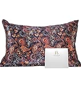 FELYSIK Brown Purple Paisley Silk Pillowcase for Hair and Skin - Standard 20"x26", 22 Momme 100% ...
