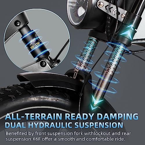 Euy Electric Bike For Adults,[Unibody Magnesium Alloy] 1000W Motor 48V 25Ah/16Ah Battery Folding Electric Bicycles, 20" Fat Tire Electric Bike,Snow Beach Mountain Ebike,Full Suspension,8 Speed Gears #TOP3