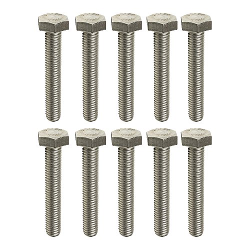 M12 x 70mm Hex Set Screw Hexagon Head Bolt - 10 Pack