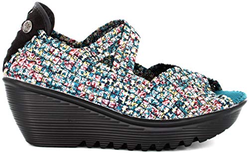 B M Bernie Mev New York Women's Dina Wedge Sandals - Mercedita de cuña de 6cm de Altura, con Planta de Memory Foam, Suela Ultra Ligero (37 EU, Floral Breeze) Cover