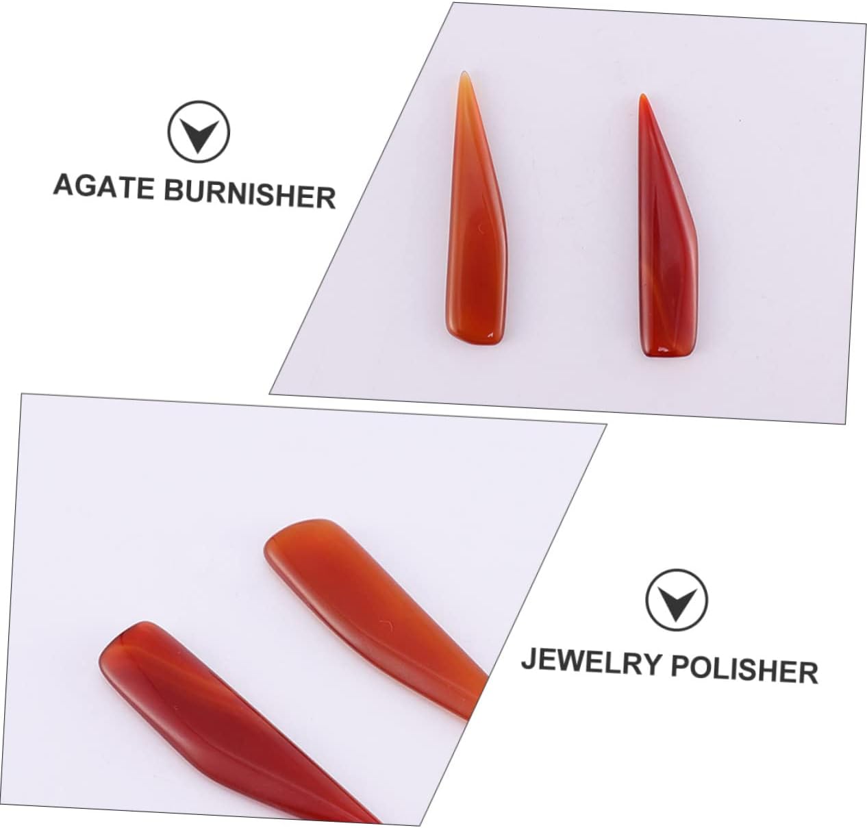 VILLCASE 9pcs Agate Burnisher Jewelry Polisher Sterling Silver Polish Compact for