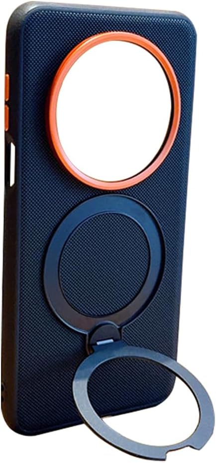 for Honor Magic 8 Pro Case Cover Fit for Wireless Charging, TPU Bumper Shockproof Airbag Folding Stand Phone Holder Shell (Black)