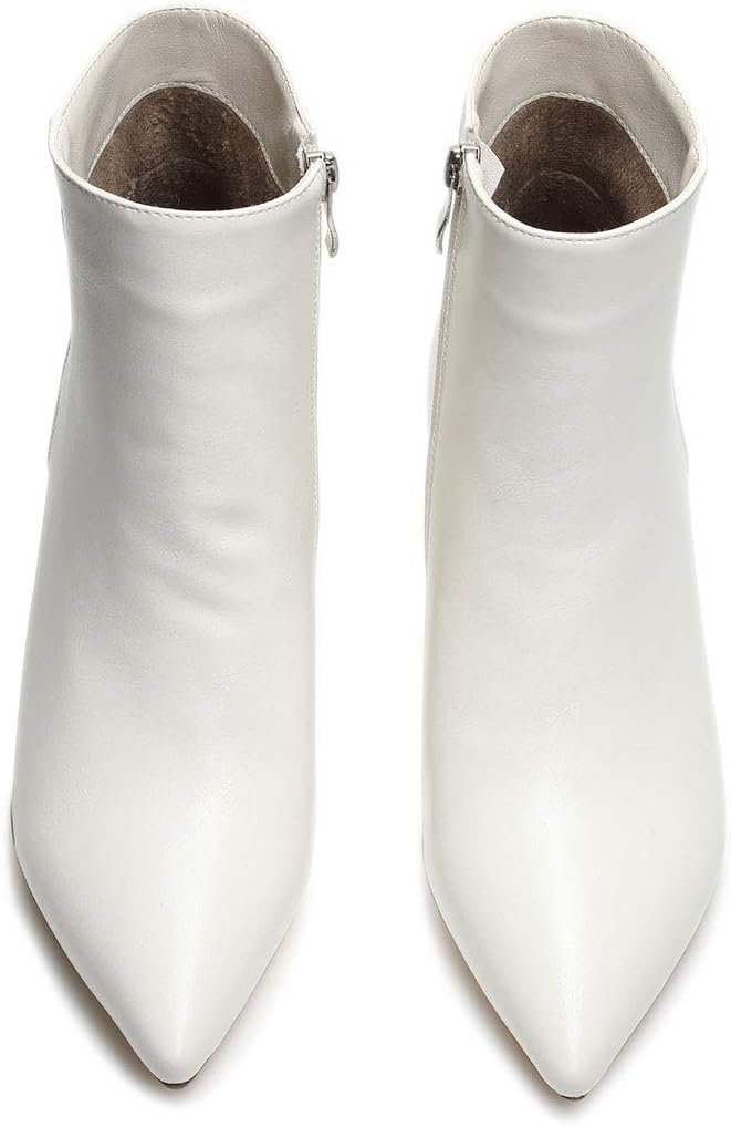 Castamere Womens Block Chunky Heel Boots Pointed Toe Slip-on Ankle Boot with Zipper 5CM Shoes