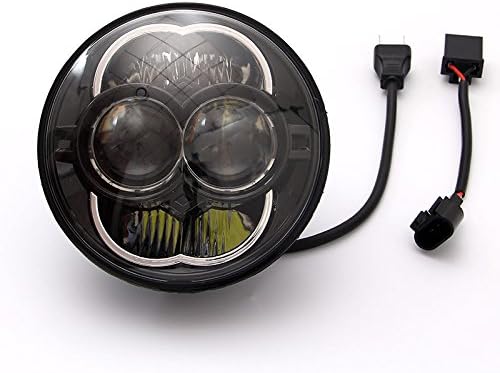 Amazon 5インチ 5 3 4インチ Ledヘッドライト ブラック H4 Hi Lo Cree H13 80w 丸型 切替式ヘッドライトユニット Dc9v 32v Ip67 ハーレーオートバイ ジープ等に ヘッドライト 車 バイク