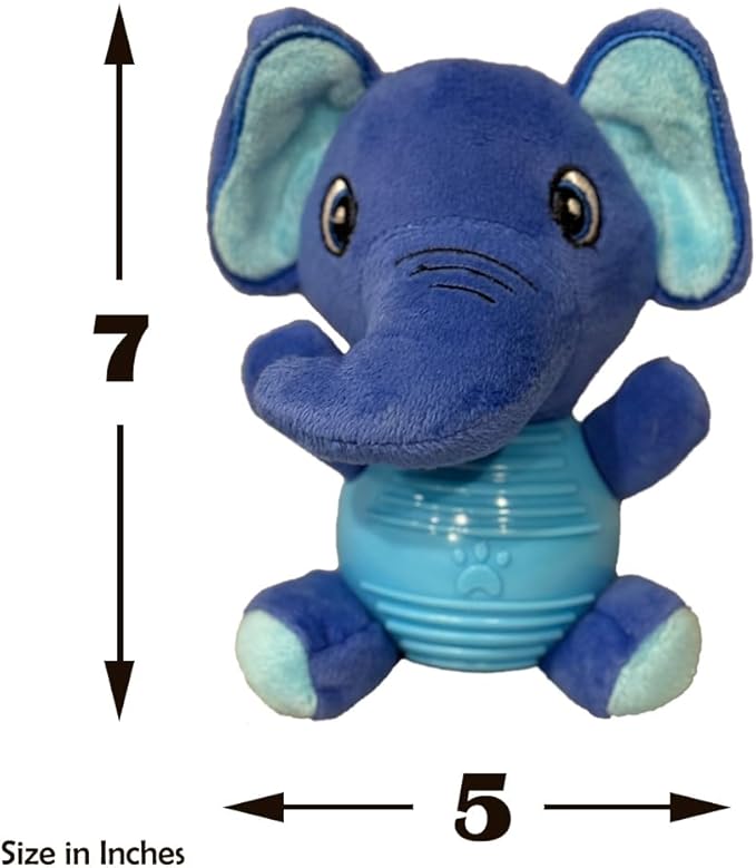 Juguete Mordedor Azul Elefante PawZip para Perros miniatura 5