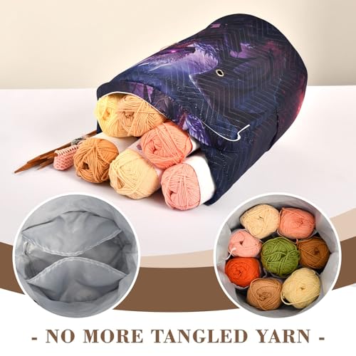 Image of Yarn Storage Bag Small Crochet Bag Knitting Bag Organizer Dragon Pterosaur Yarn Bags for Crocheting Basket