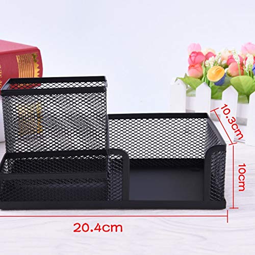 Nuovo Organizer da scrivania in Metallo Nero, Stile Rete, portapenne da scrivania, portapenne Elegante.