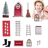 Märchenpädagogisches Geschenk: Das perfekte Geschenk, um Kinder auf magische Weise in eine Märchenwelt zu bringen, diese Miniatur rote Tür ist perfekt für Miniatur-Gartendekorationen, Miniatur-Landschaften und Puppenhäuser.