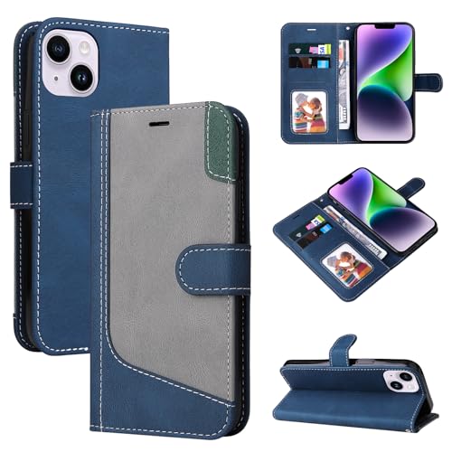 Jiajihua Case Compatible with LG K10 2017 PU Leather Magnetic Flip Cover Stand Card Holder Blue