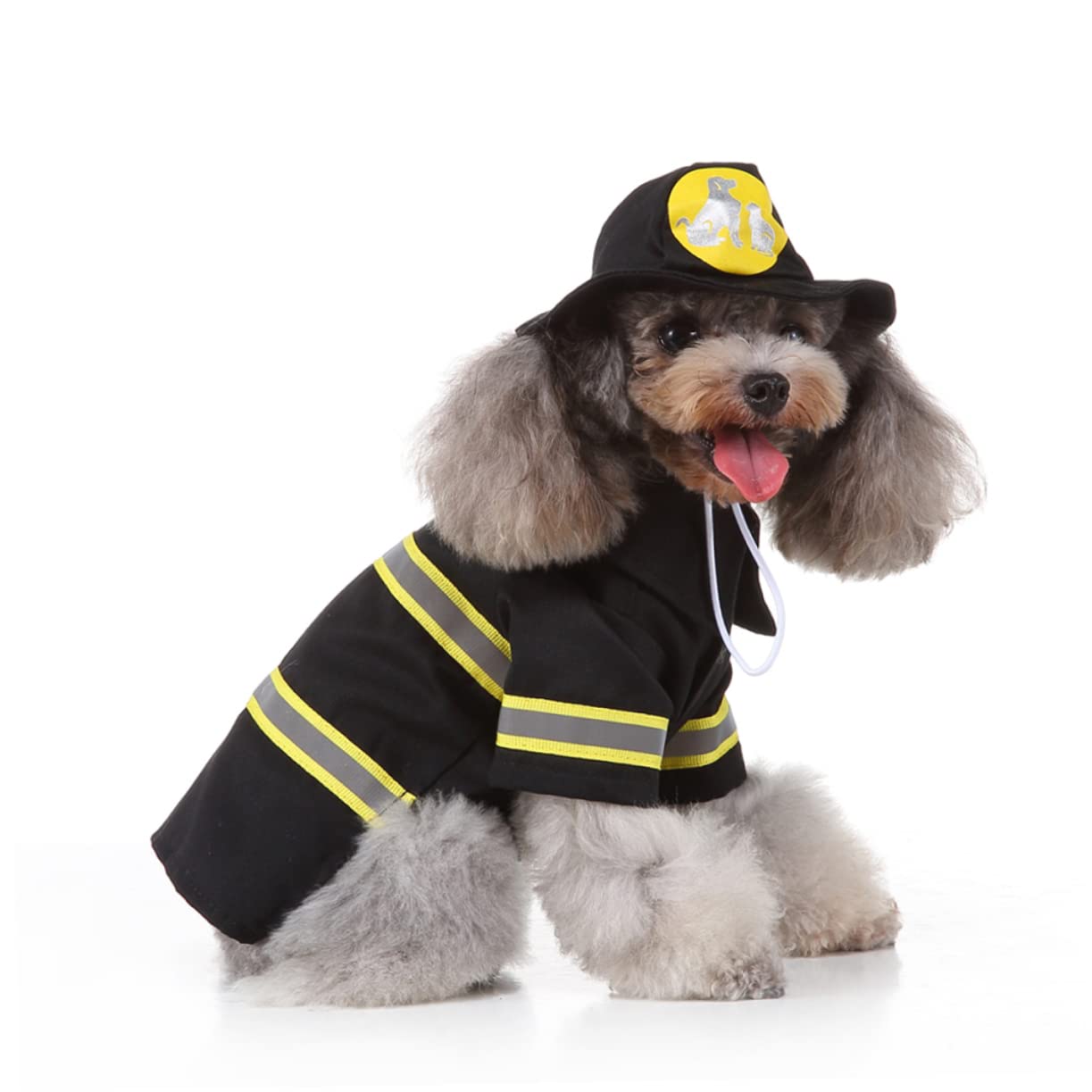 BESPORTBLE 3sets Costume Da Vigile Del Per Animali Domestici Abbigliamento Trasformato Per Cane e Gatto s Nero Per Feste e Eventi Speciali Materiale Confortevole e Superiore