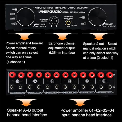 Selector de interruptor de altavoz conmutador de alta potencia para amplificador de audio 5