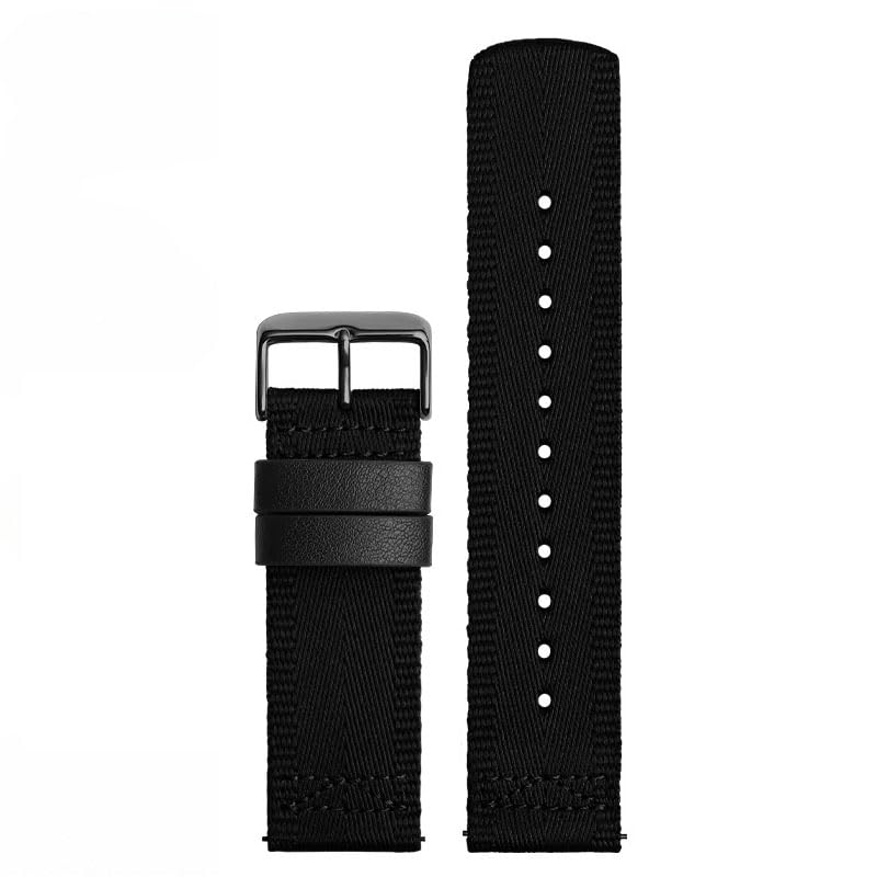 [Zealbeaty] ミリタリーグリーンキャンバスナイロン時計バンド 24mm PRG-600YB PRW-6600 PRG-650用、耐久性のある交換用ストラップ (Black black buckle, 24mm)