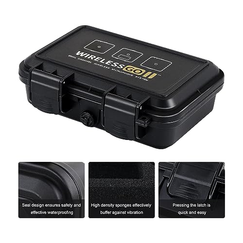 Liyirui Microphone Case, Wireless Lavalier Microphone Storage Case with Foam,Portable Case for Wireless GO II Dual Channel Compact Digital Wireless Microphone,Waterproof Safety Box,Compact